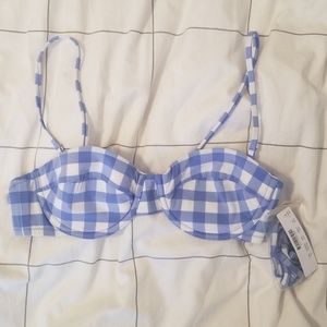 NWT J. Crew blue gingham swimsuit